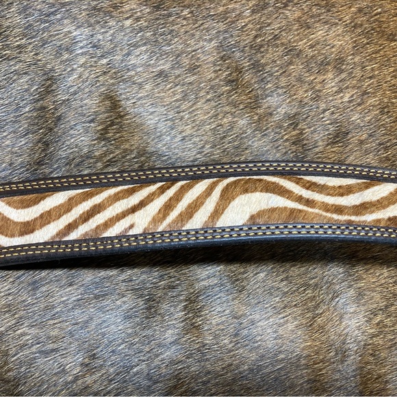 Green Hills Handmade Zebra Cowhide Belt ladies XL - Picture 7 of 9